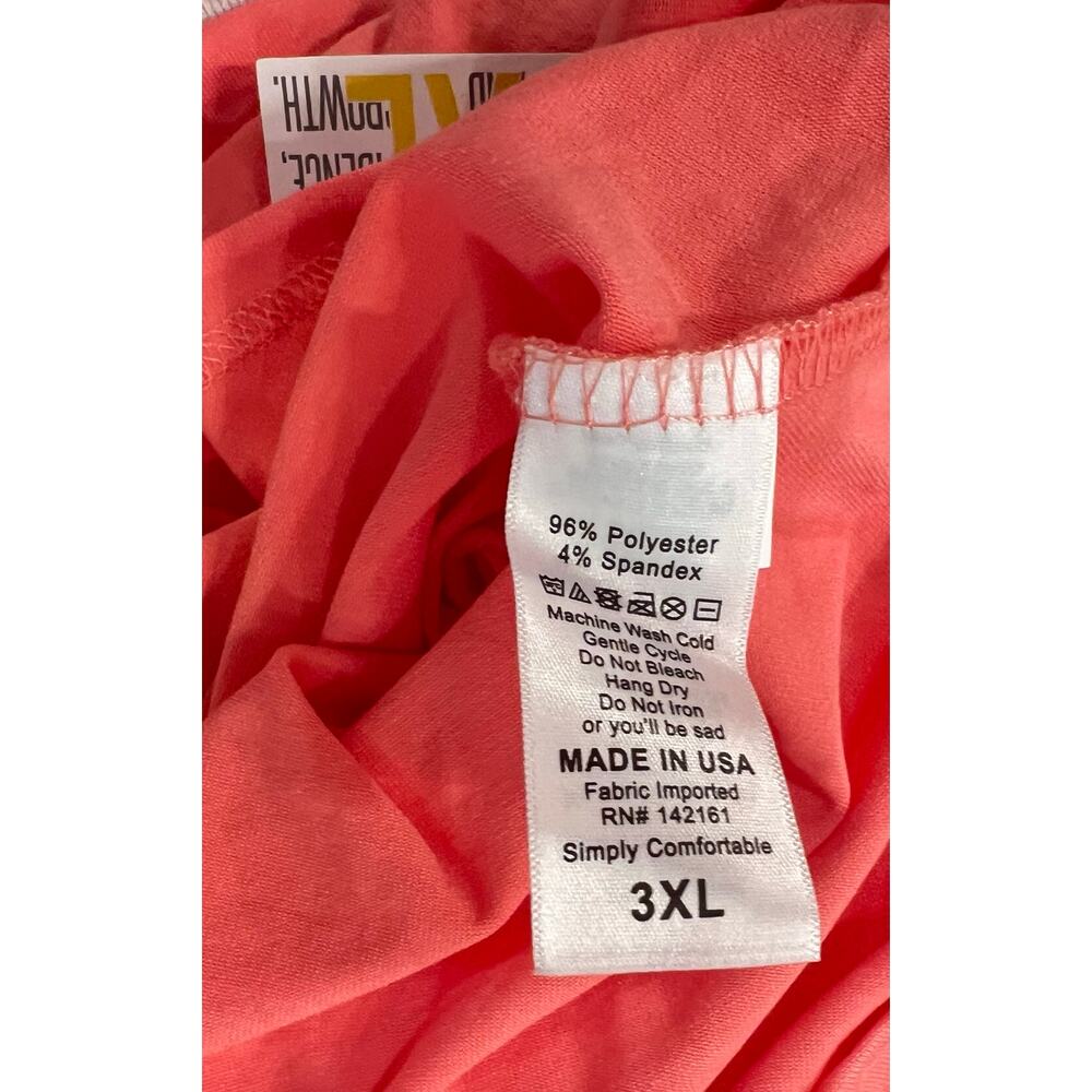 NWT Lularoe PERFECT T Women's Plus Size 3XL Solid Coral Short Sleeve NEW Tunic - Picture 8 of 9